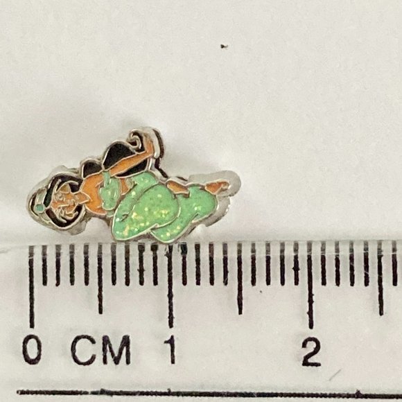Vintage Disney Princess Jasmine Slider Charm Aladdin Signed Silver Tone Enamel - Picture 11 of 12